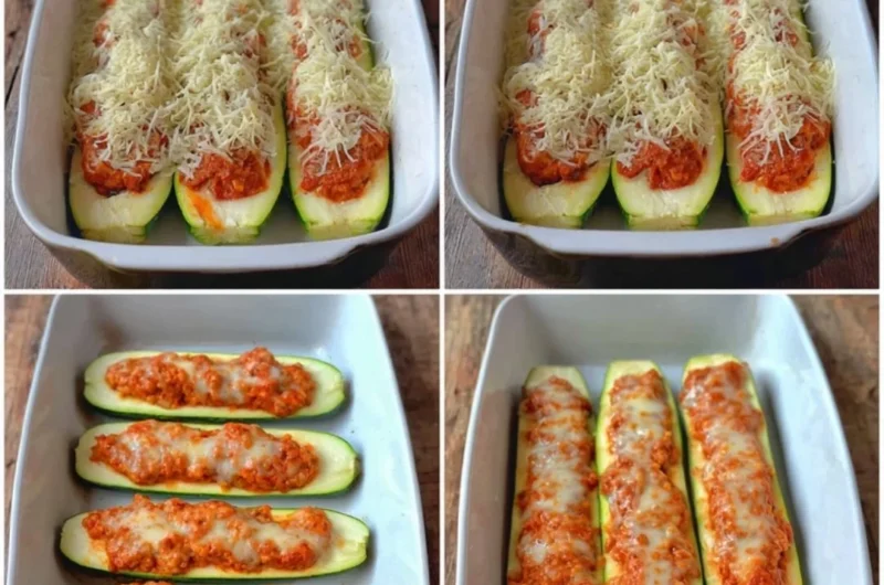 Healthy Keto Chicken Parmesan Zucchini Boats recipe