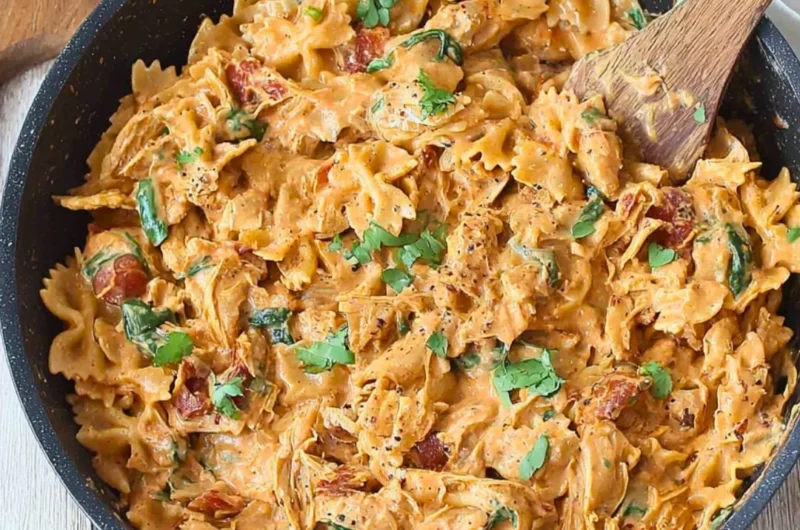 Delicious Marry Me Chicken Pasta dish garnished and ready to serve.
