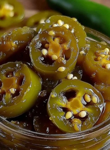 Delicious Texas Cowboy Candy made with jalapeños and sugar from Pioneer Woman.