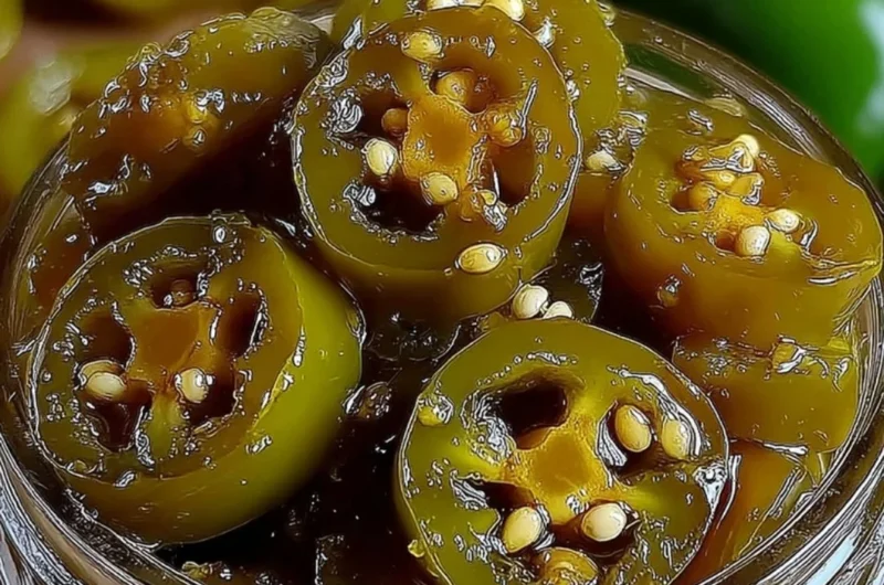 Delicious Texas Cowboy Candy made with jalapeños and sugar from Pioneer Woman.