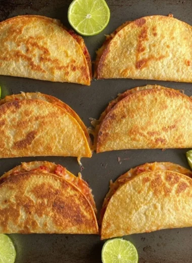 Delicious baked chicken tacos served on a plate with fresh toppings