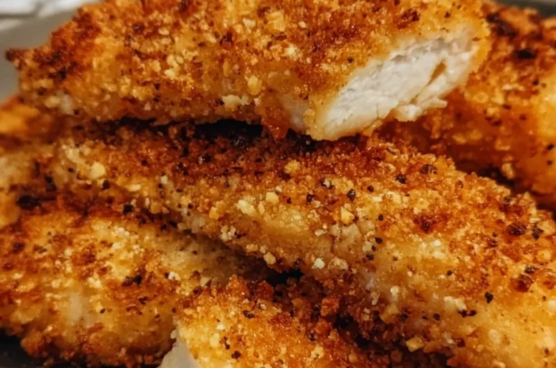 Delicious Air Fryer Ranch Chicken Tenders on a plate garnished with herbs.