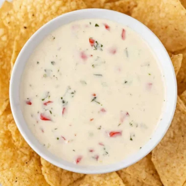 Creamy Mexican white cheese dip served with tortilla chips.
