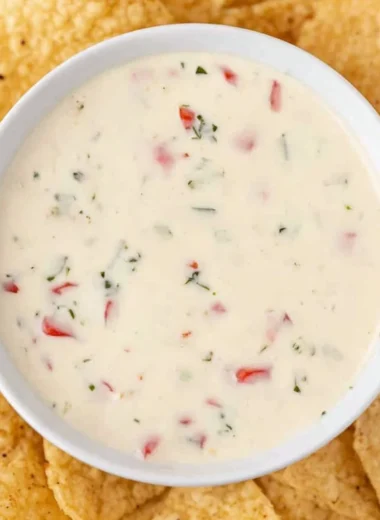 Creamy Mexican white cheese dip served with tortilla chips.