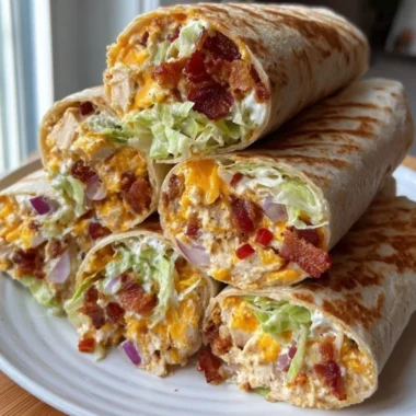 Delicious cheesy bacon ranch wraps filled with crispy bacon and creamy ranch dressing