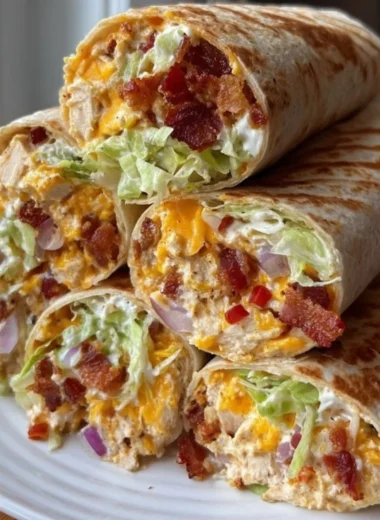 Delicious cheesy bacon ranch wraps filled with crispy bacon and creamy ranch dressing