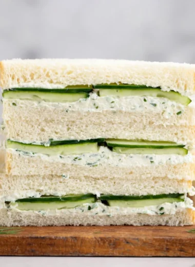 Fresh cucumber sandwich on a plate served at a tea party