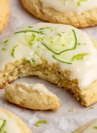 Deliciously baked Key Lime Cookies with a citrusy tang and vibrant color.