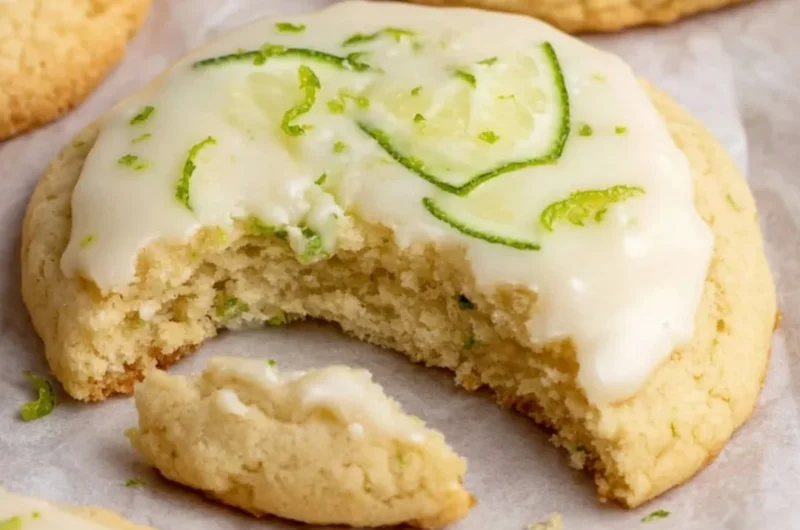 Deliciously baked Key Lime Cookies with a citrusy tang and vibrant color.