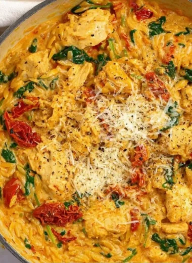 Delicious Marry Me Chicken One Pot Pasta in a bowl, ready to serve.