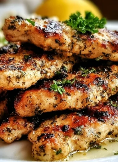 Quick Mediterranean chicken tenders served with herbs and spices
