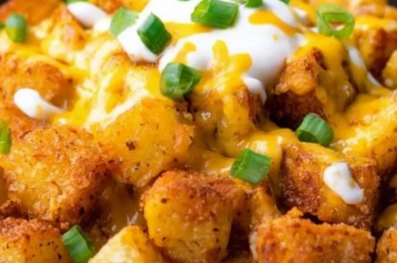 Homemade Taco Bell Potato Bites copycat recipe served in a bowl.