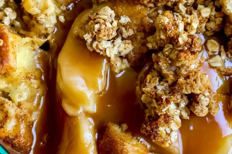 Delicious Apple Pie French Toast Casserole served on a plate