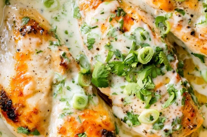 Delicious Coconut Lime Chicken with fresh lime and coconut garnish