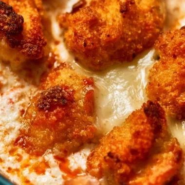 Cottage cheese chicken parm bowl served with fresh ingredients in a colorful dish.