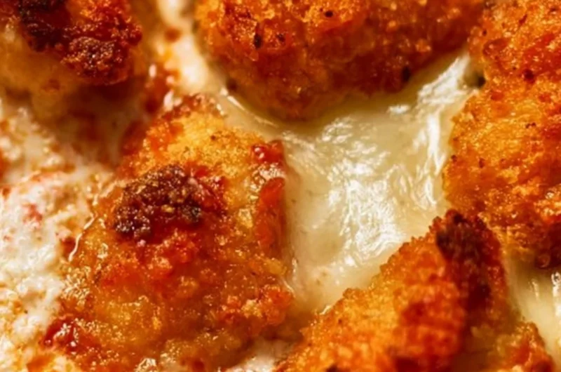 Cottage cheese chicken parm bowl served with fresh ingredients in a colorful dish.