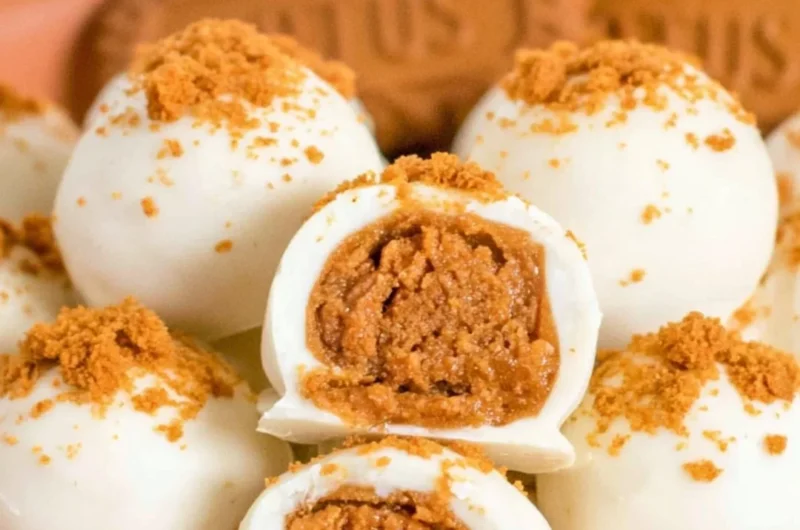Delicious Biscoff truffles made in three simple steps