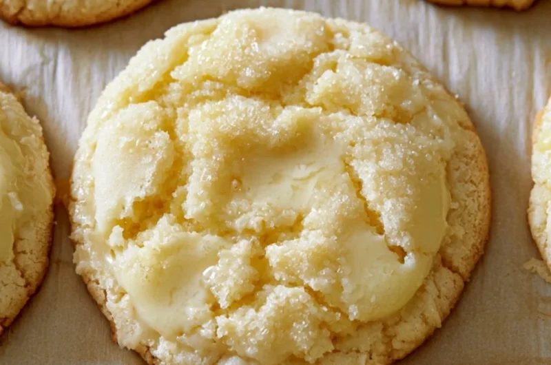 Homemade Kentucky Butter Cake Cookies on a plate with a buttery glaze