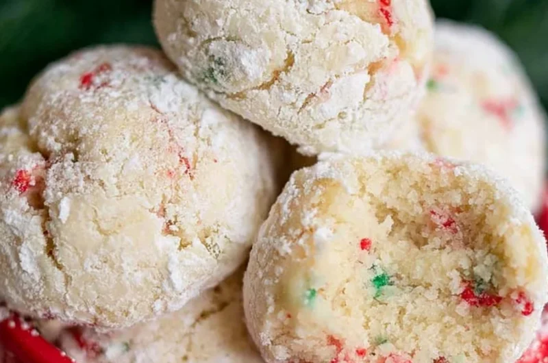 Delicious homemade snowball cookies dusted with powdered sugar